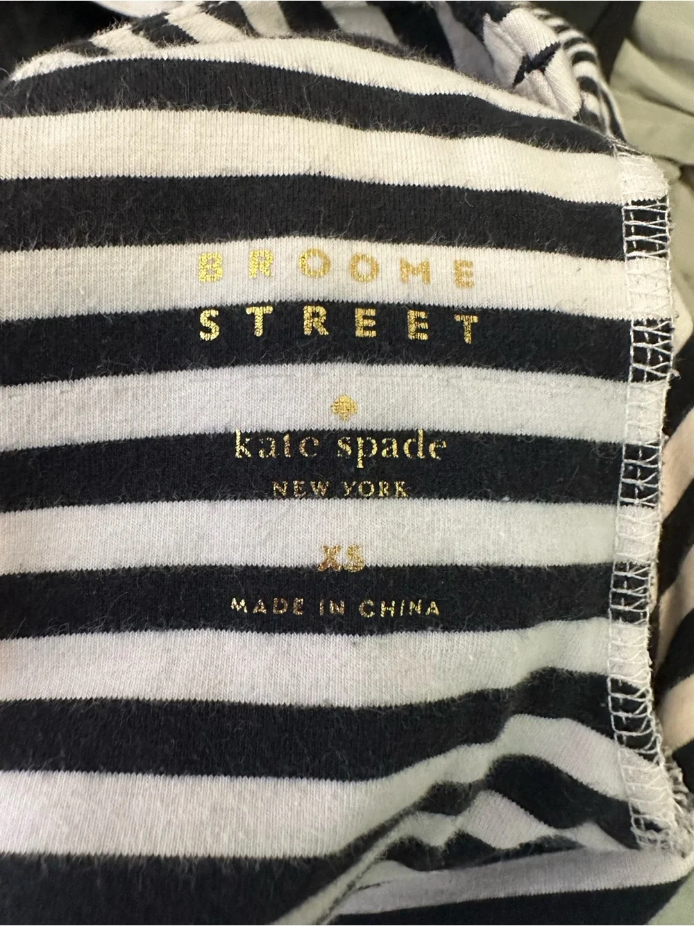 Kate Spade Broome Street Black White Striped Cutout Dress Size XS Twist Back